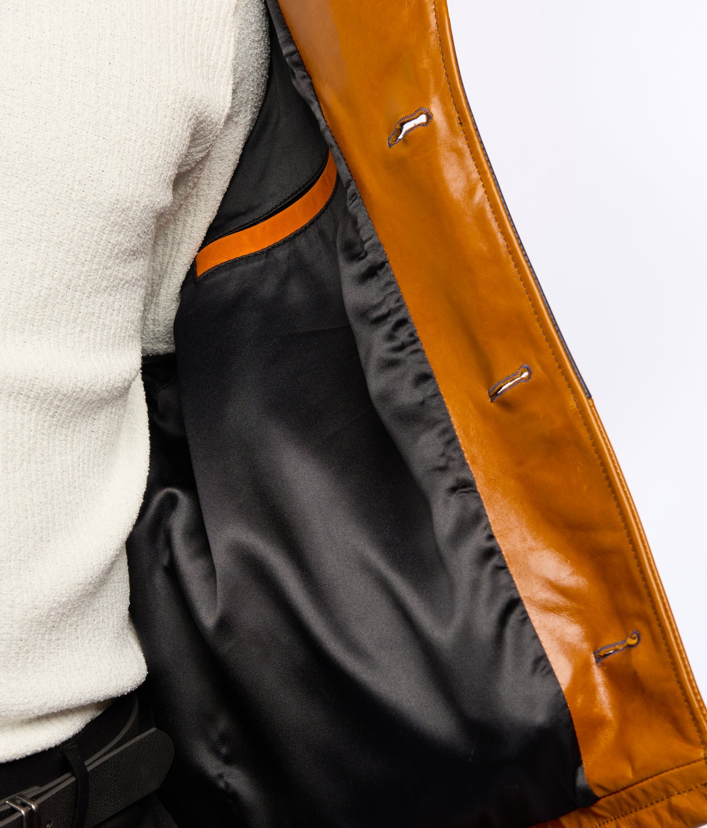 Artisan Color Block Mosaic Leather Jacket