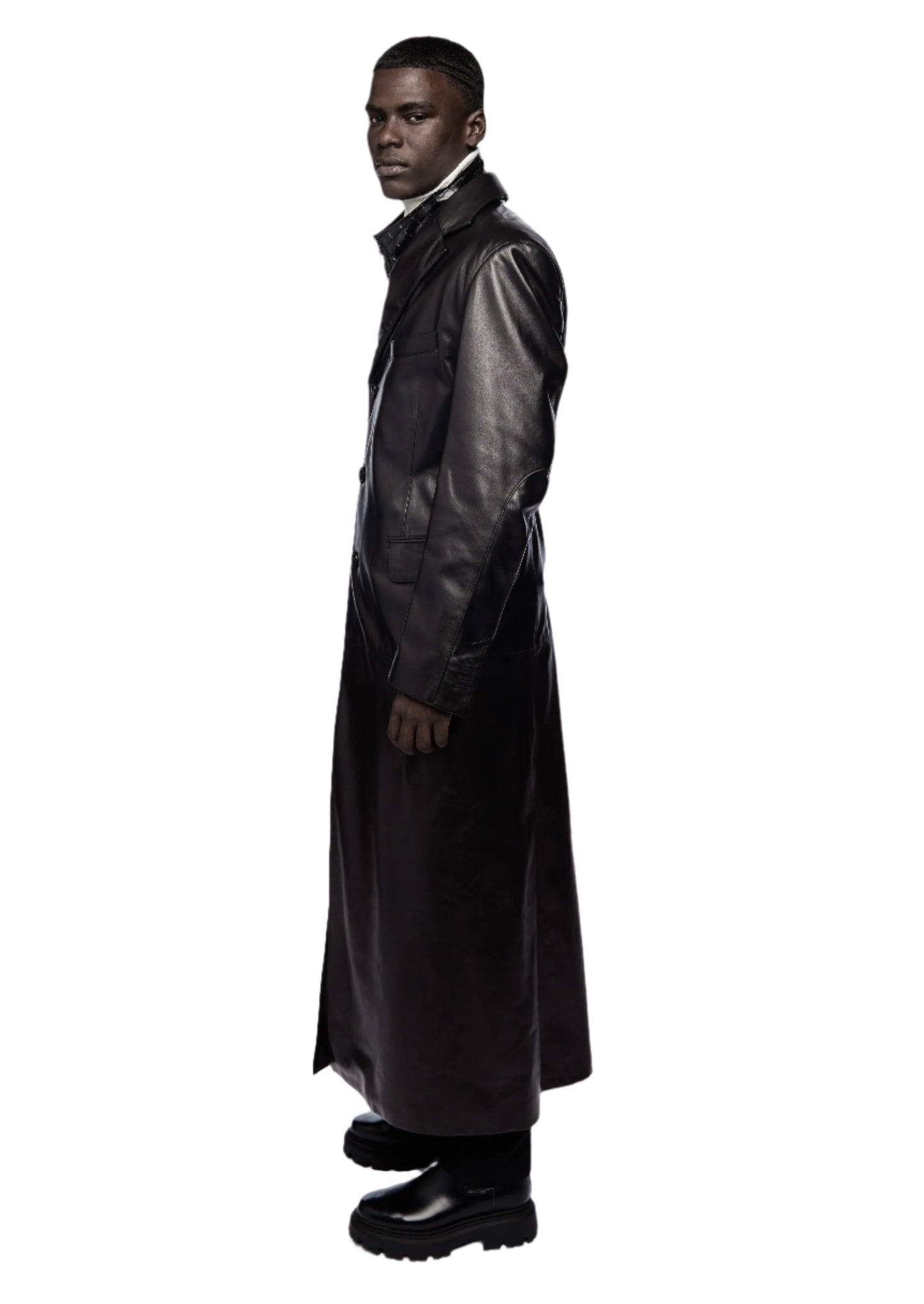 Black Leather Trench coat